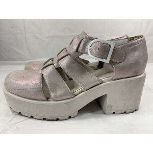 Vagabond Dioon Milkshake Sparkly Pink Leather Heeled shoes size 7.5-8